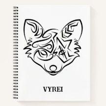 Renard tribal noir et blanc