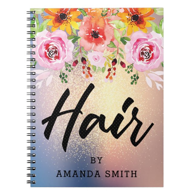 Carnet Rendez-vous floral moderne de cheveux de parties (Devant)