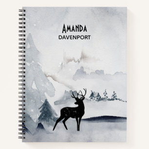 Carnet Rennes dans l'Aquarelle gris sauvage Noël