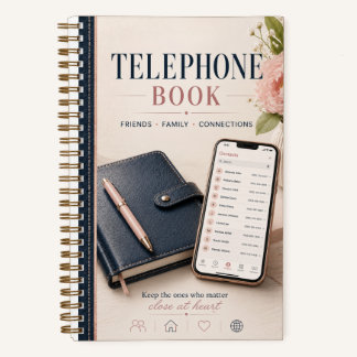 Carnet Répertoire Téléphonique pour Dames Rose et Bleu