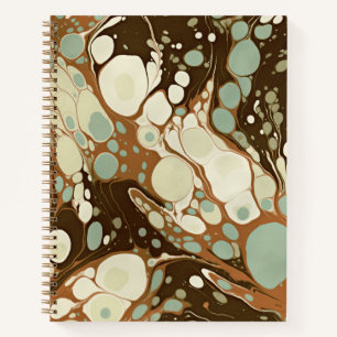 Carnet Réplique en papier marbré Suminagashi