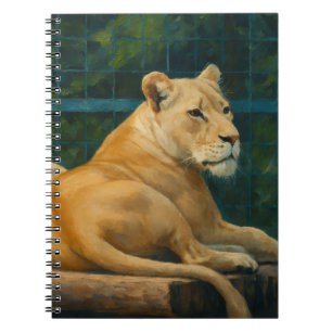 Carnet Repos surveillé - Paire de lions dans le cadre du