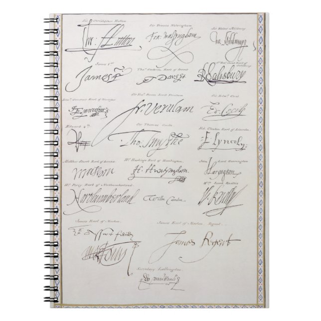 Carnet Reproduction des signatures du Tudors et leur (Devant)