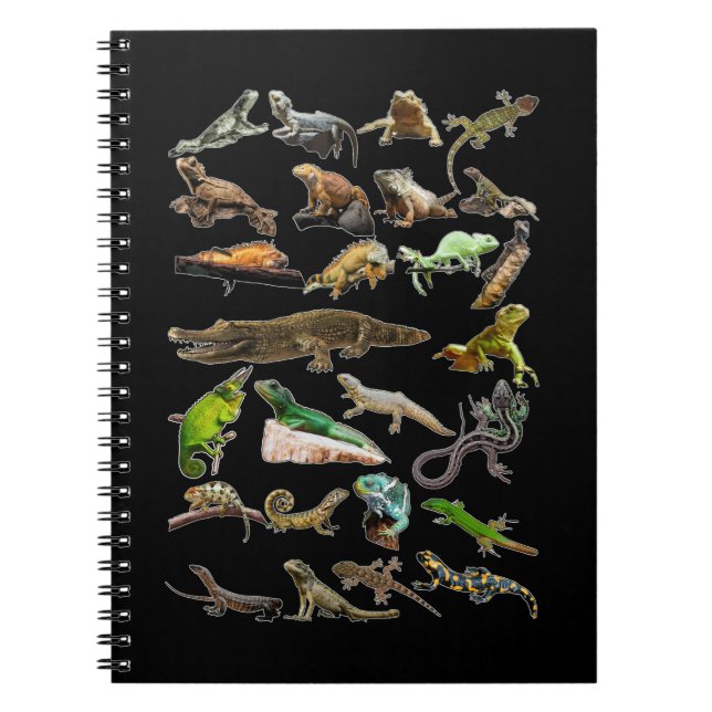 Carnet Reptile Collage Lizard Gecko Dragon Porté (Devant)