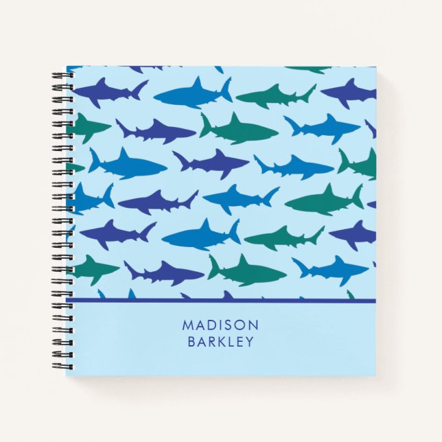 Carnet Requins Bleus Enfant Mignon (Devant)