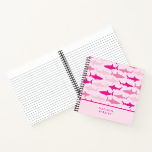 Carnet Requins roses enfant mignon