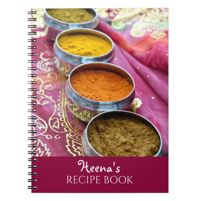 Carnet Restaurant indien Spices et Recette de Sari rose (Devant)