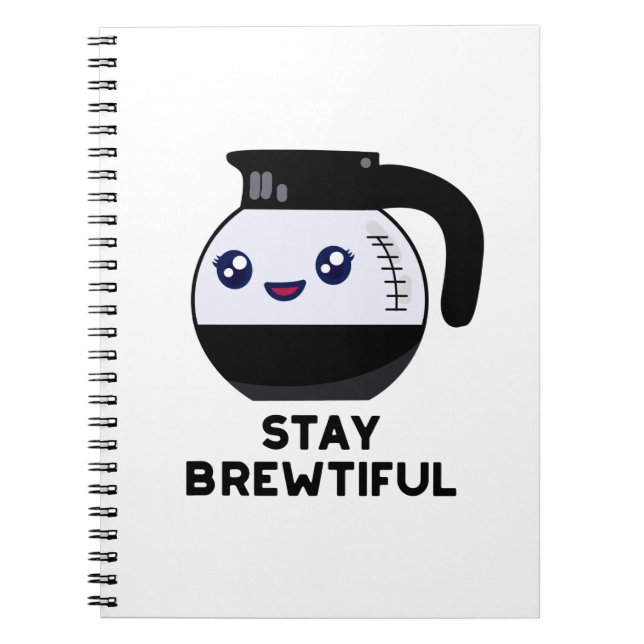 Carnet Restez Bréwtiful Pun drôle de cafetière  (Devant)