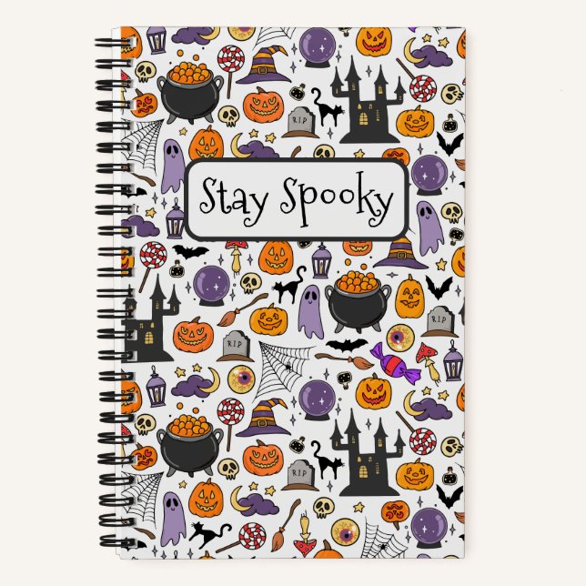 Carnet Restez Éffrayant Illustration Halloween (Recto)