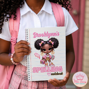 Carnet Retour à l'école pour une fille noire, style afro
