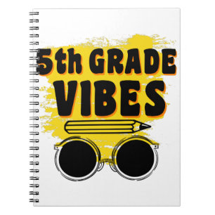 Carnet Retour à l'école T-shirt 5e année Vibes Premier jo