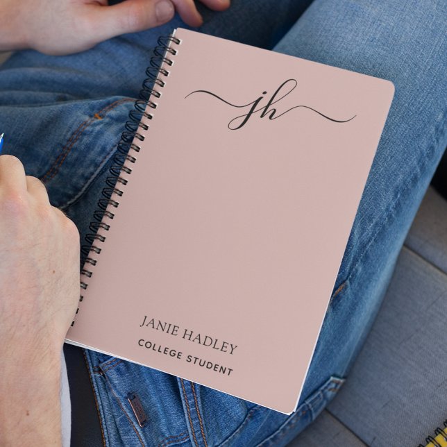 Carnet Retour au script de monogramme pour l'école (Créateur téléchargé)