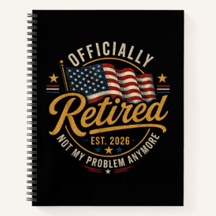 Carnet Retraite 2026 Plus Mon Problème Drapeau US