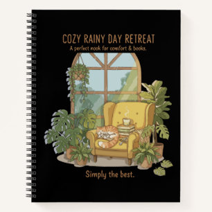 Carnet Retraite confortable de jour de pluie   Joli chat 