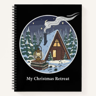 Carnet Retraite de lecture de Noël dans un chalet d'hiver