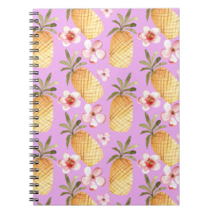 Carnet Retro ananas tropical imprimé sur arrière - plan l