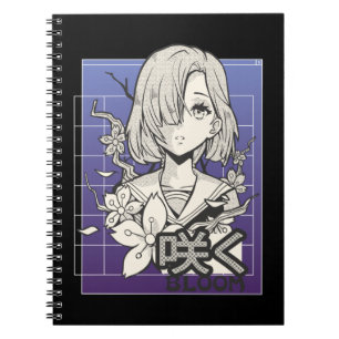 Carnet Retro Anime Girl Otaku Manga Ado de bande dessiné
