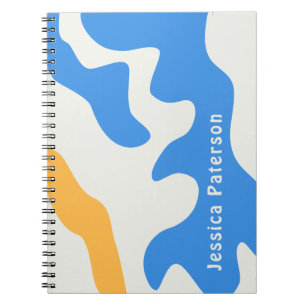 Carnet Retro Blue Yellow Organic Nom personnalisé