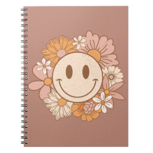 Carnet Retro Boho Happy Face, Joli Blush Floral