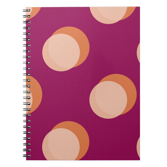 Carnet Retro Circles and Shadows Bold Pattern Purple (Devant)