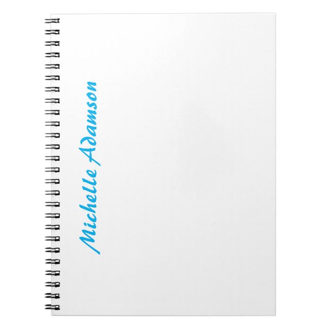 Carnet Rétro Élégant Simple Bleu Ciel Blanc (Devant)