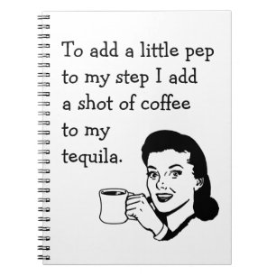 Carnet Retro Femme au foyer Funny Tequila Citation Pep de