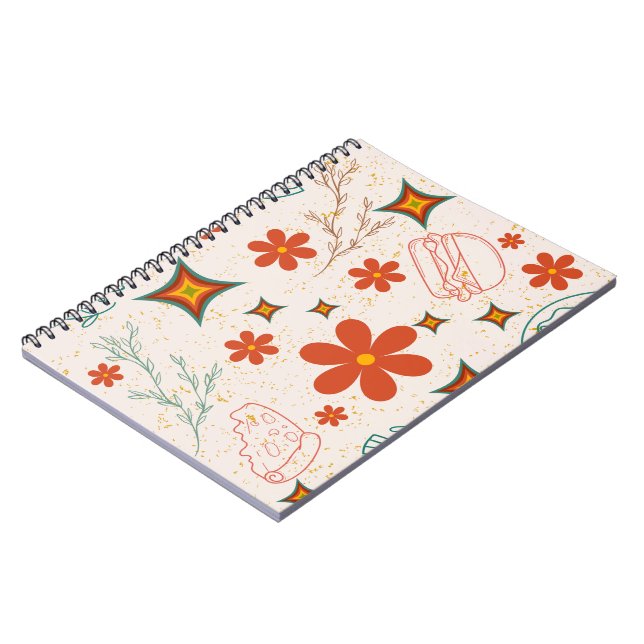 Carnet Retro Floral Fast Food Motif (Côté gauche)