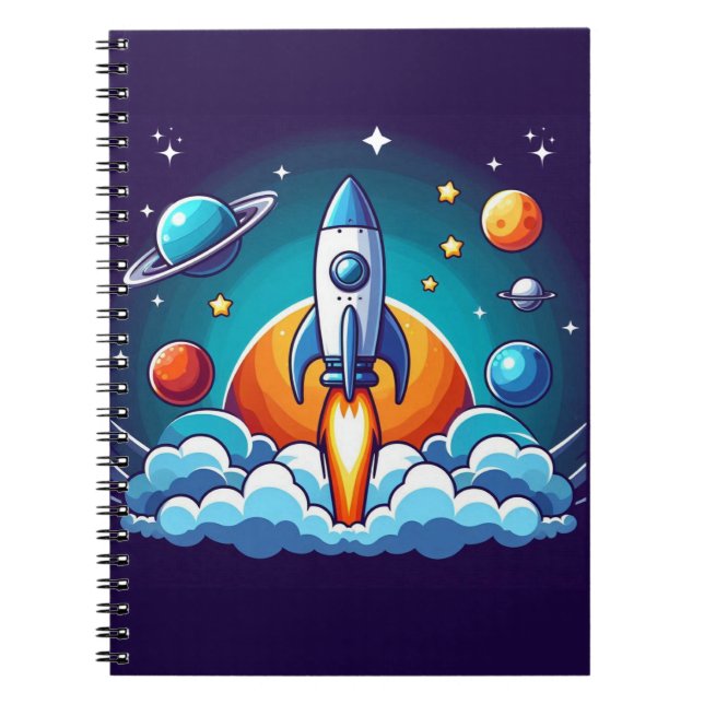 Carnet Retro, fusée spatiale (Devant)