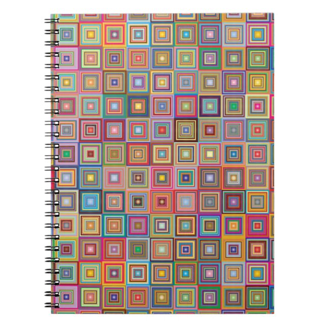 Carnet Retro Geometric Square Tile Pattern (Devant)
