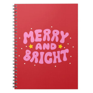 Carnet Retro Merry et Bright Holiday Design