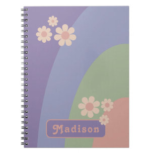 Carnet Rétro Moderne Courbe Pastel Personnalisé 