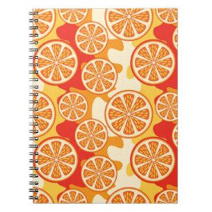 Carnet Rétro motif orange d'agrume
