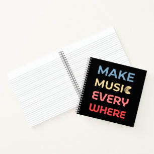 Carnet Retro Music Lover Cadeau - Faites de la musique pa