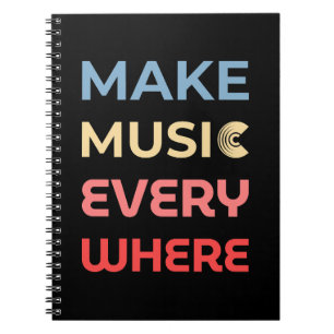 Carnet Retro Music Lover Cadeau - Faites de la musique pa