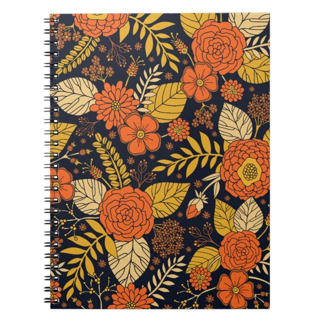 Carnet Retro Orange, Jaune, Brown & Marine (Devant)