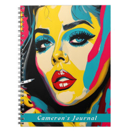 Carnet Retro Personnalisé Pop Art Bold Couleur Nom person