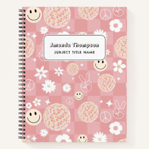 Carnet Retro Pink Super À damiers Hippie School