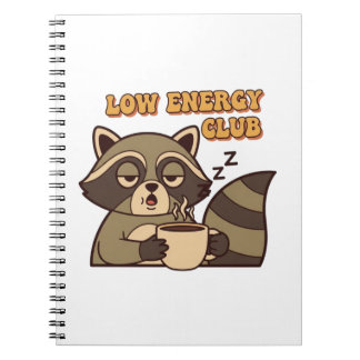 Carnet Retro Raccoon Low Energy Thoughts Lined Notebook