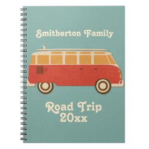 Carnet Retro Sixties Van Family Road Trip Vacation