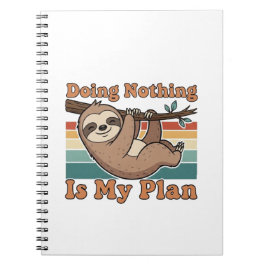 Carnet Retro Sloth Lazy Quote Lined Notebook