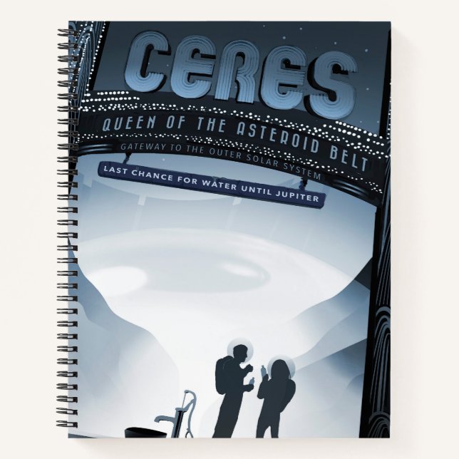 Carnet Retro Space Travel Poster-Nwarf Planet Ceres. (Devant)