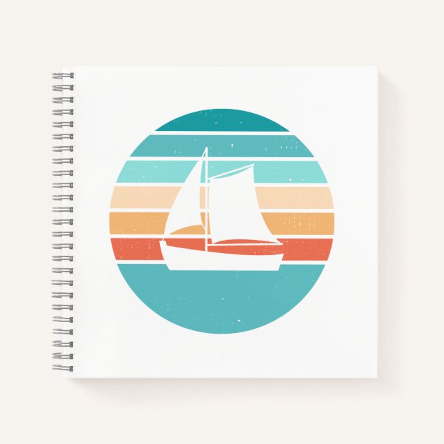 Carnet Retro Sunset Effet Perdu + Voilier (Devant)