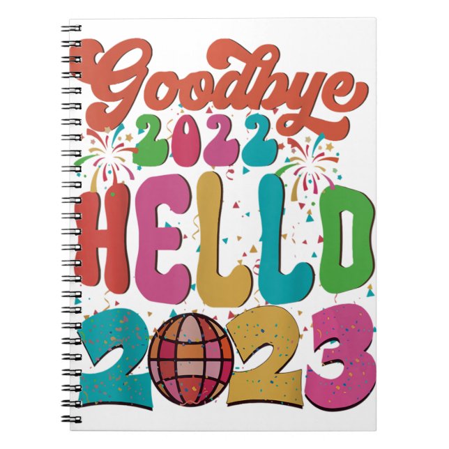 Carnet Retro Super Goodbye 2022 Hello 2023 New Year's Ev (Devant)