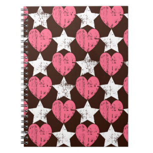 Carnet Retro Threadbare Hearts Stars Texture
