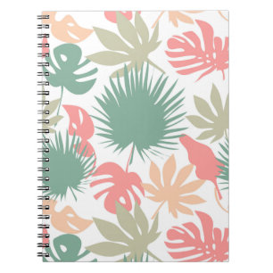 Carnet Rétro, tropical, feuille