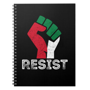 Carnet Retro Vintage Resist Palestine drapeau de poing Li