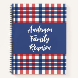 Carnet Réunion familiale rouge, blanc et bleu