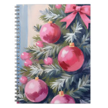 Rêvant d'un Noël rose | Joyeux aquarelle