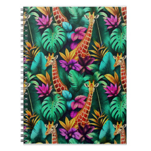 Carnet Rêves de girafe de jungle motif de surface transpa