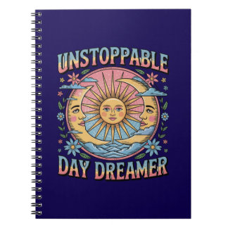 Carnet Rêveur irrésistible Soleil Lune Design Rétro
